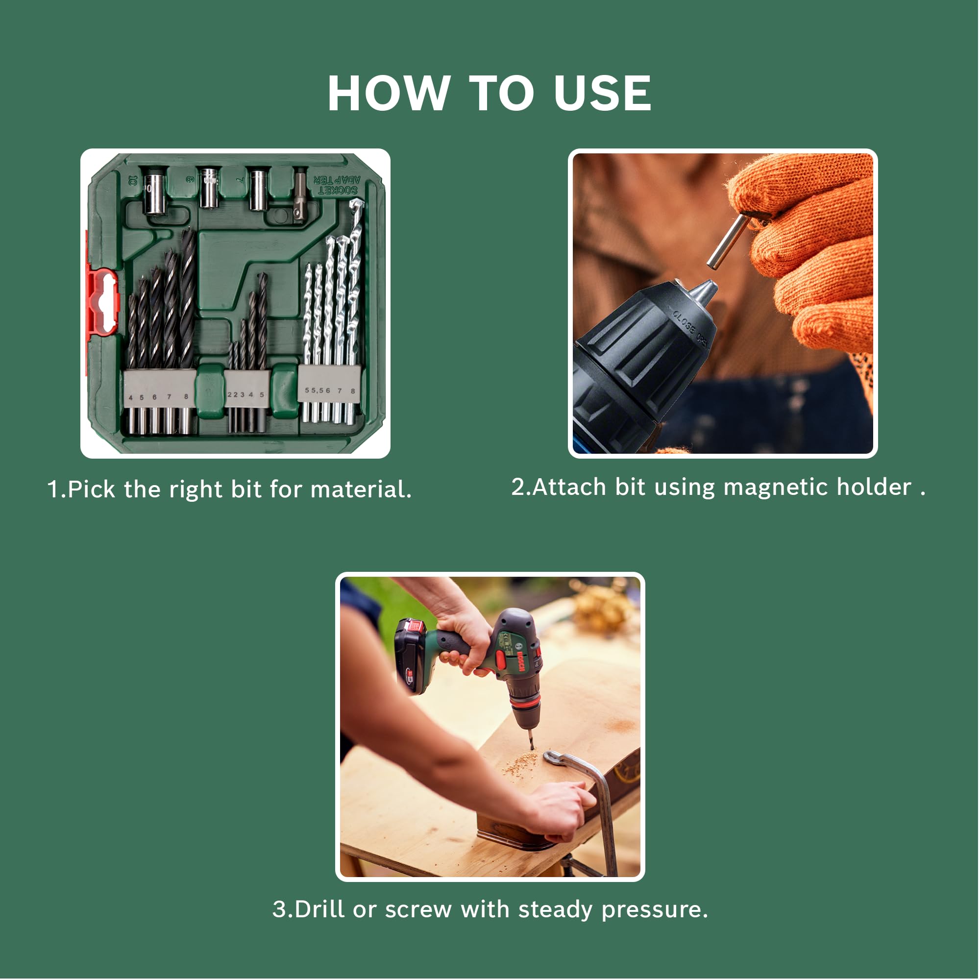 Bosch 34pc. X-Line Drill and Screwdriver Bit Set (for Wood, Masonary and Metal, Accessories Drill and Screwdriver)
