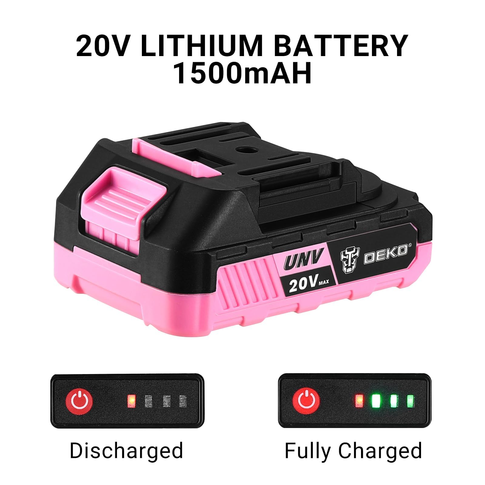 Power Drill Cordless: DEKOPRO Pink Cordless Drill 20V Electric Power Set Tool for Women Drills with Battery and Charger Drills Driver Kit