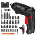 Electric Drill Screwdriver, 49 in 1 Portable Cordless Screwdriver Set Rotated 90 Degrees Electric Screwdrivers Cordless Handle with Led Worklight and Charger for Home Office DIY Tools