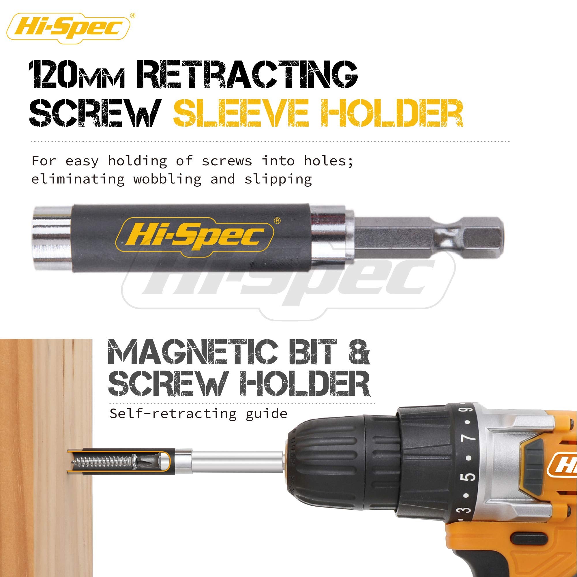Hi-Spec 44pc Impact Drill Driver Screw Bit Set with Popular PZ & PH Sizes, 1/4 Hex S2 Screwdriver Bits with Nut and Socket Drivers