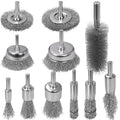 SBGGRL 11 Pcs Metal Carbon Steel Wire Wheel for Drill Set, Wool Brush Drill Attachment for Removing Paint and Rust with 1/4" Round Shank