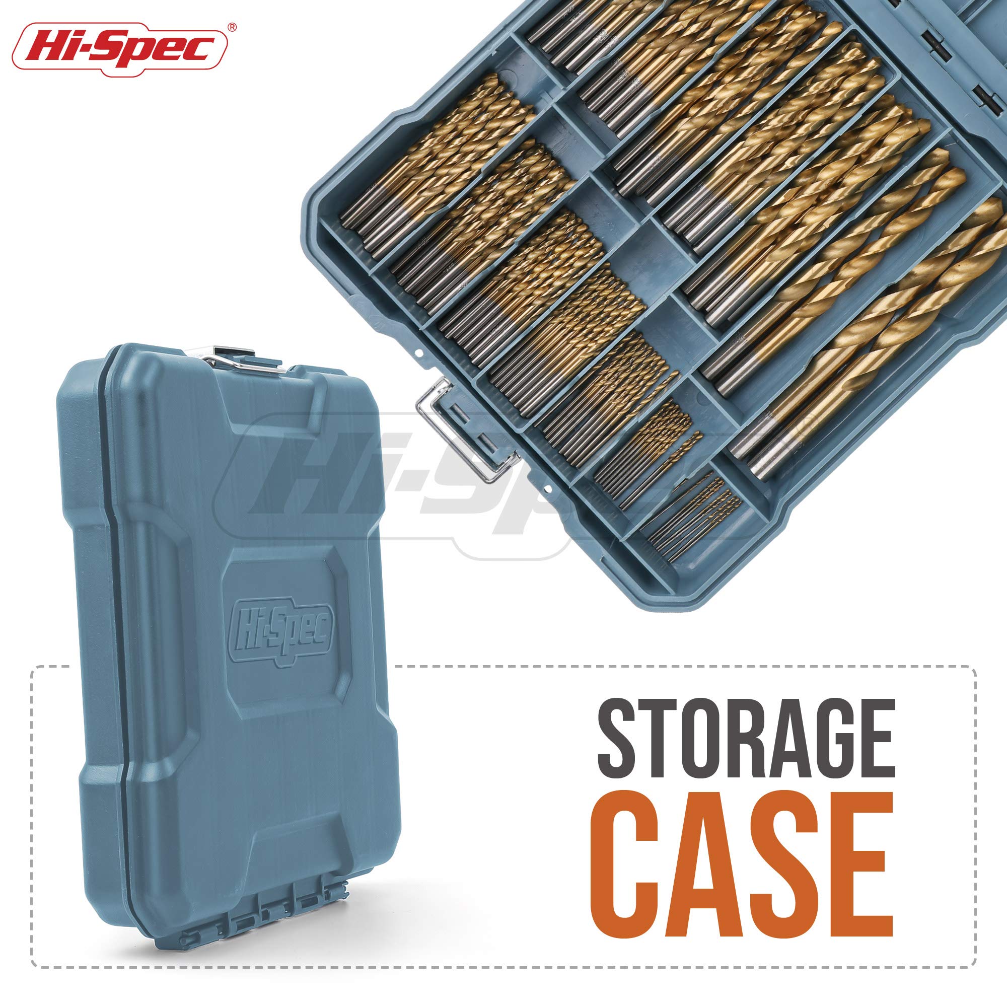 Hi-Spec 99pc Complete HSS Mixed Drill Bit Set, 1 to 10mm Titanium Coated High Speed Steel Drill Bits for Metal, Wood & Plastic, All in a Box Case